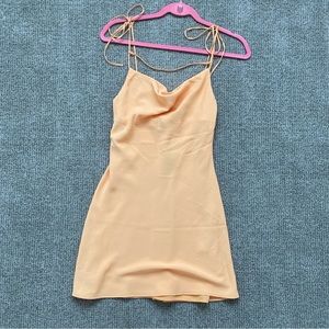 Abercrombie and Fitch Orange Cowl Neck Slip Dress